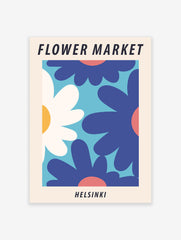 Helsinki Flower Market Poster, Finland Floral Print