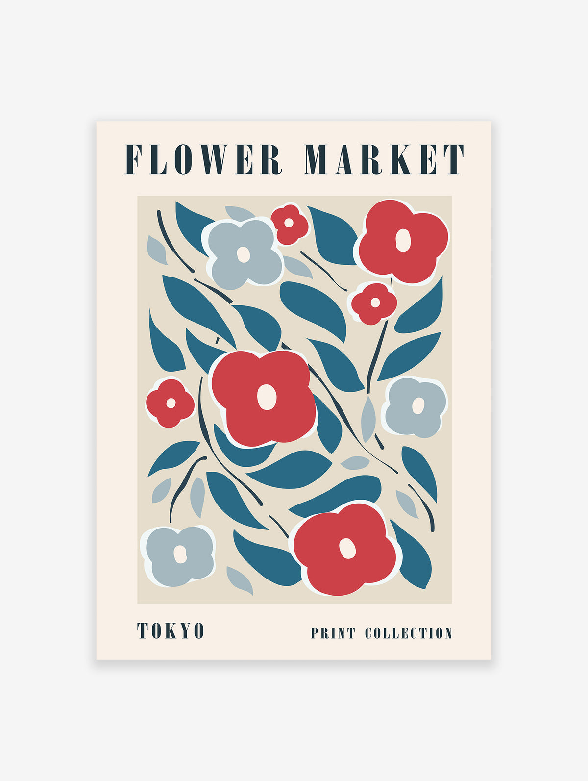 Flower Market Tokyo Poster, Japanese Floral Print