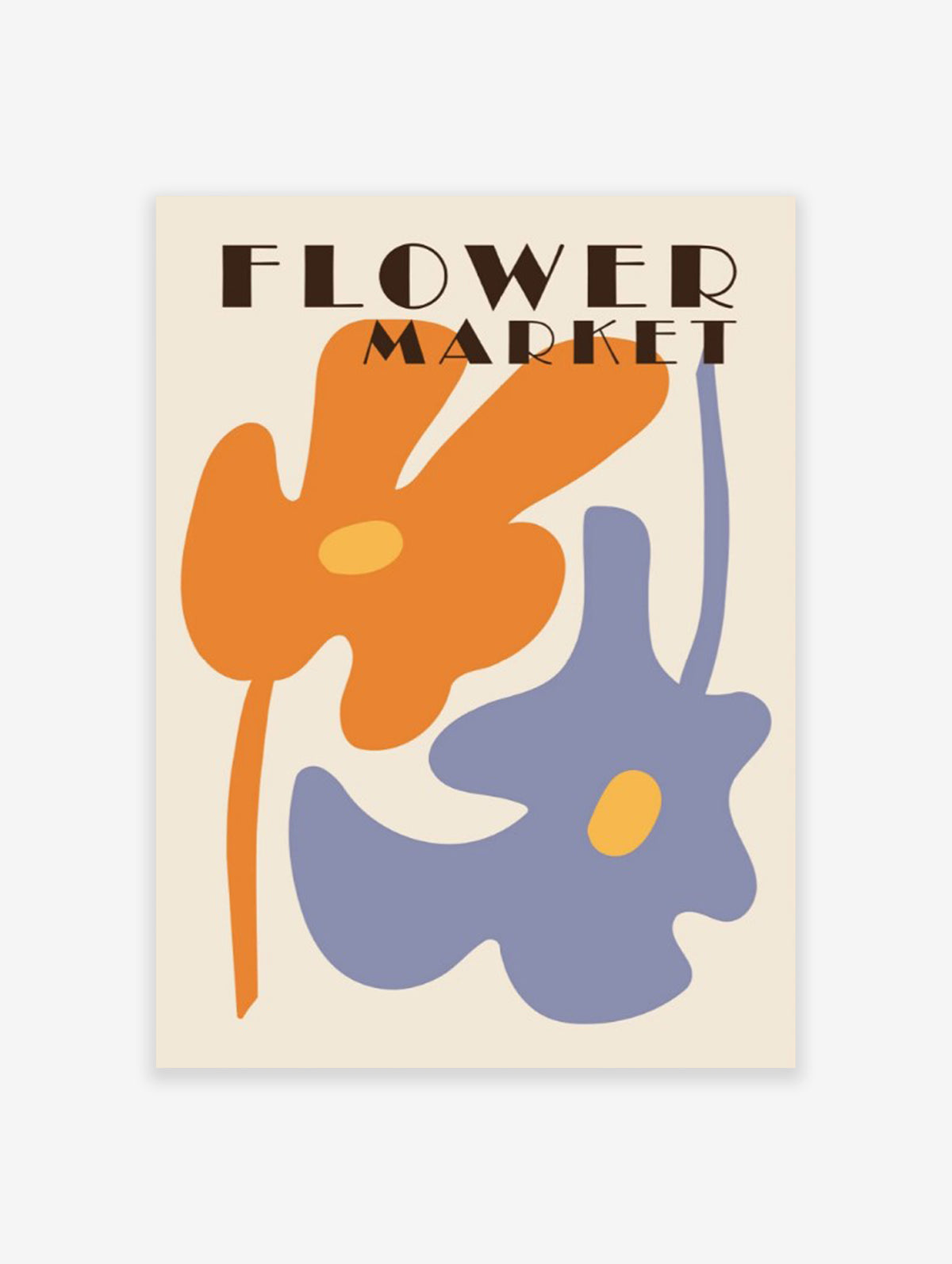 Retro Flower Market Poster, 70's Psychedelic Floral Print