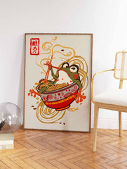 Frog Eating Ramen Poster