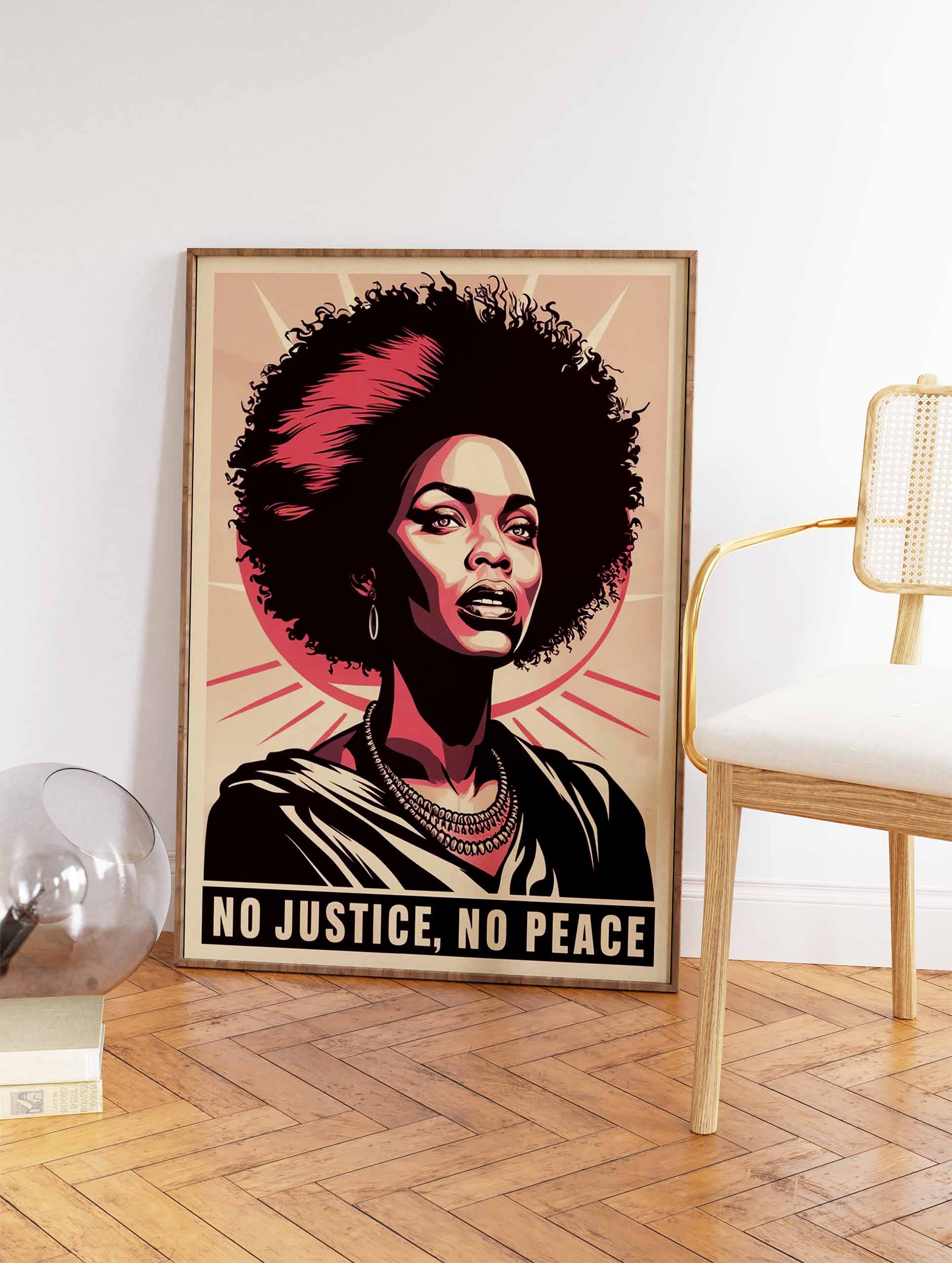 Angela Davis No Justice, No Peace Poster