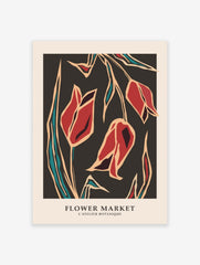 Roses Flower Market Poster, Floral Print