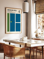 American Open Tennis Poster, Tennis Print