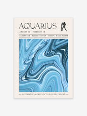 Aquarius Poster, Zodiac Print