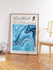 Aquarius Poster, Zodiac Print