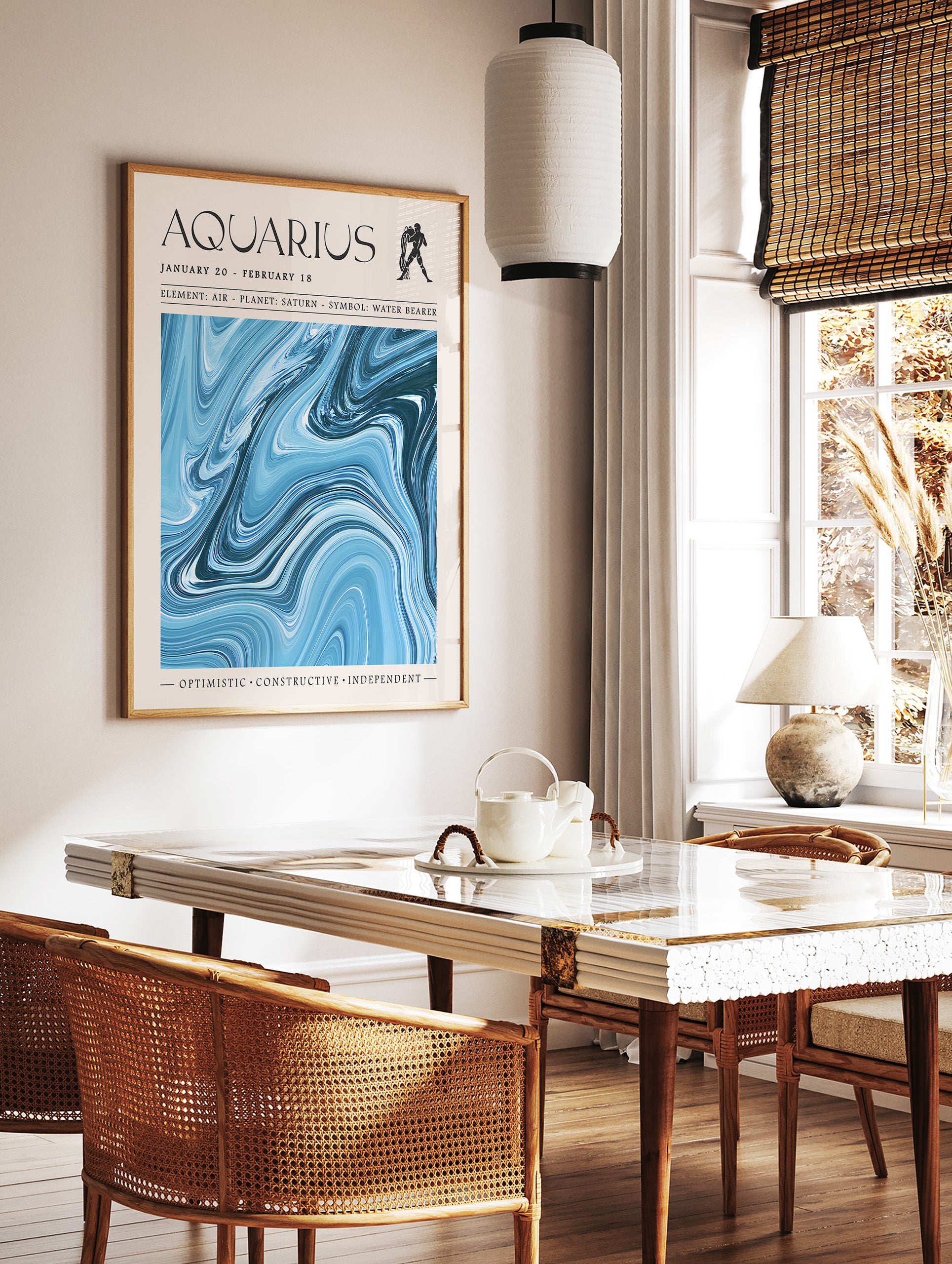 Aquarius Poster, Zodiac Print