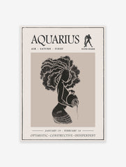 Aquarius Poster, Zodiac Star Sign Print