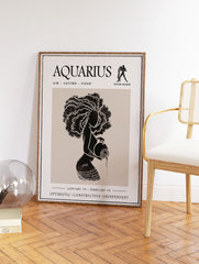 Aquarius Poster, Zodiac Star Sign Print