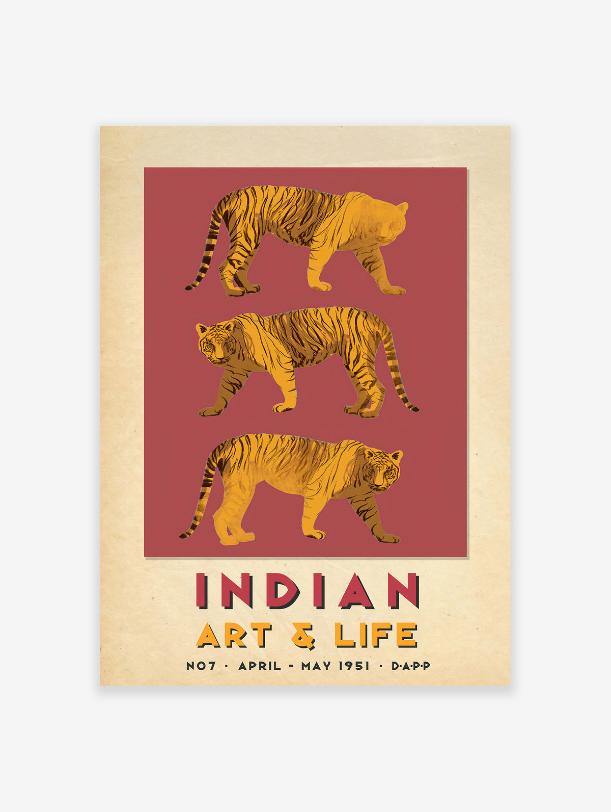 Indian Tiger Poster, Indian Animal Print