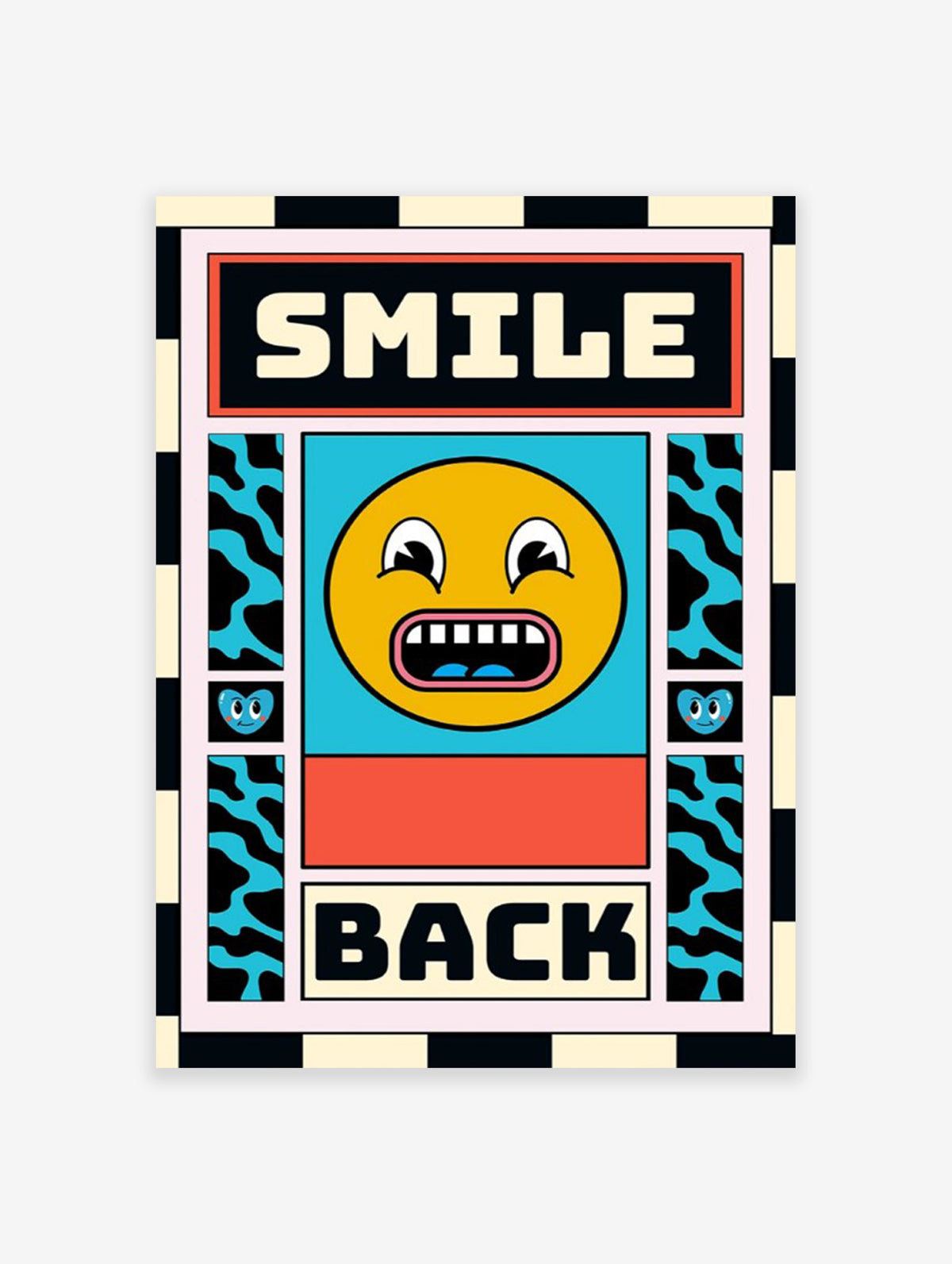 Smile Back Cartoon Poster, Smiley Face Print