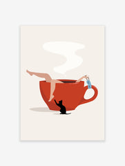 Boho Tea Cup Poster, Tea Cup Print