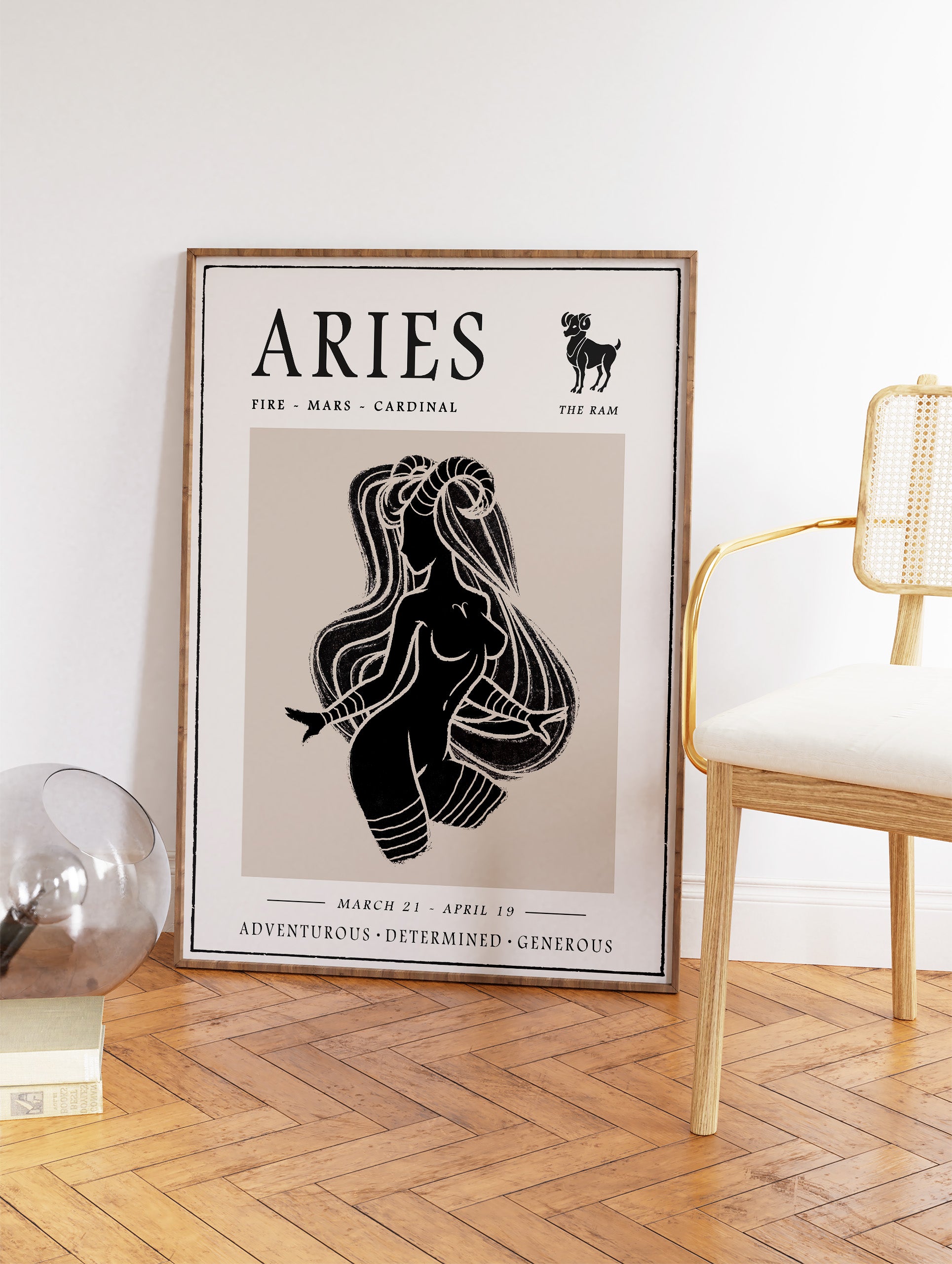 Aries Poster, Zodiac Star Sign Print