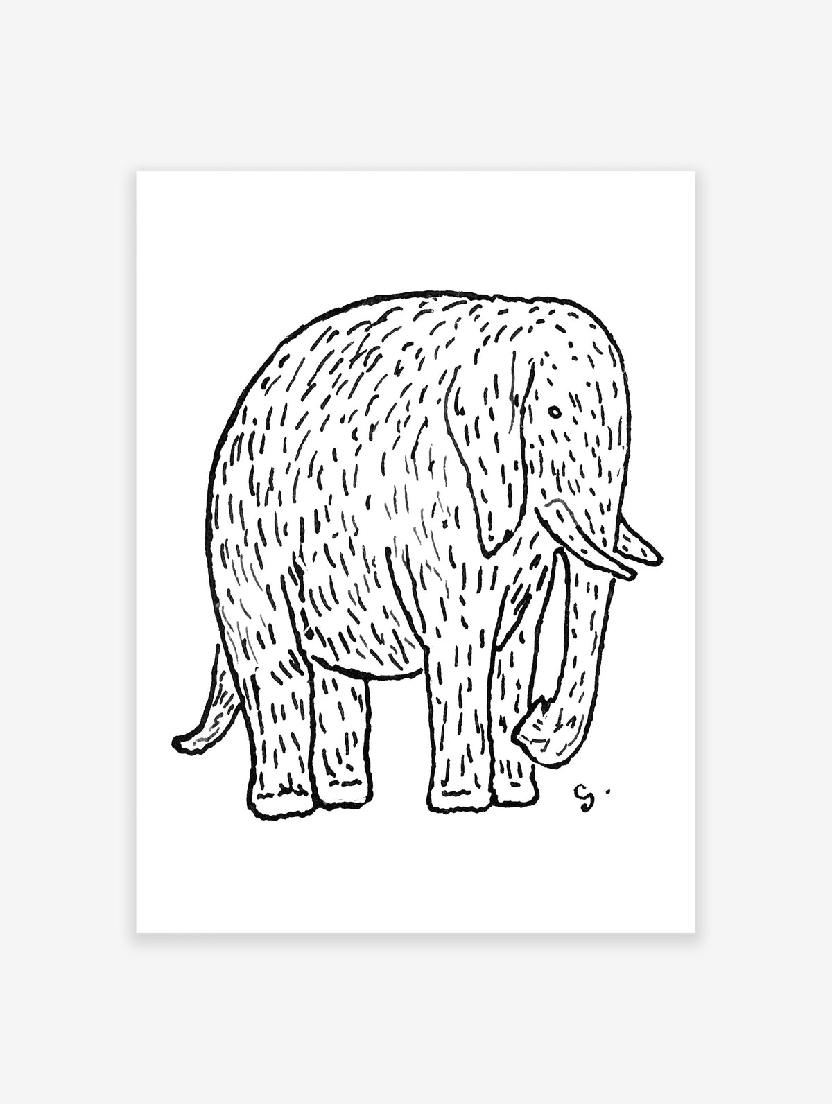 Elephant Poster, Minimalist Elephant Print