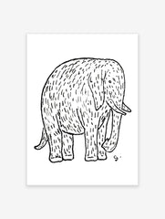 Elephant Poster, Minimalist Elephant Print