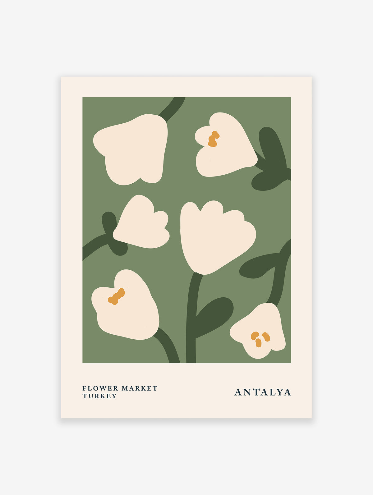 Antalya Turkey Travel Poster, Flower Market Print