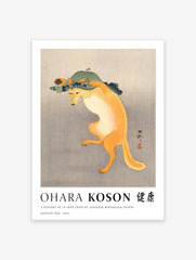 Dancing Fox Poster by Ohara Koson, Ohara Koson Print