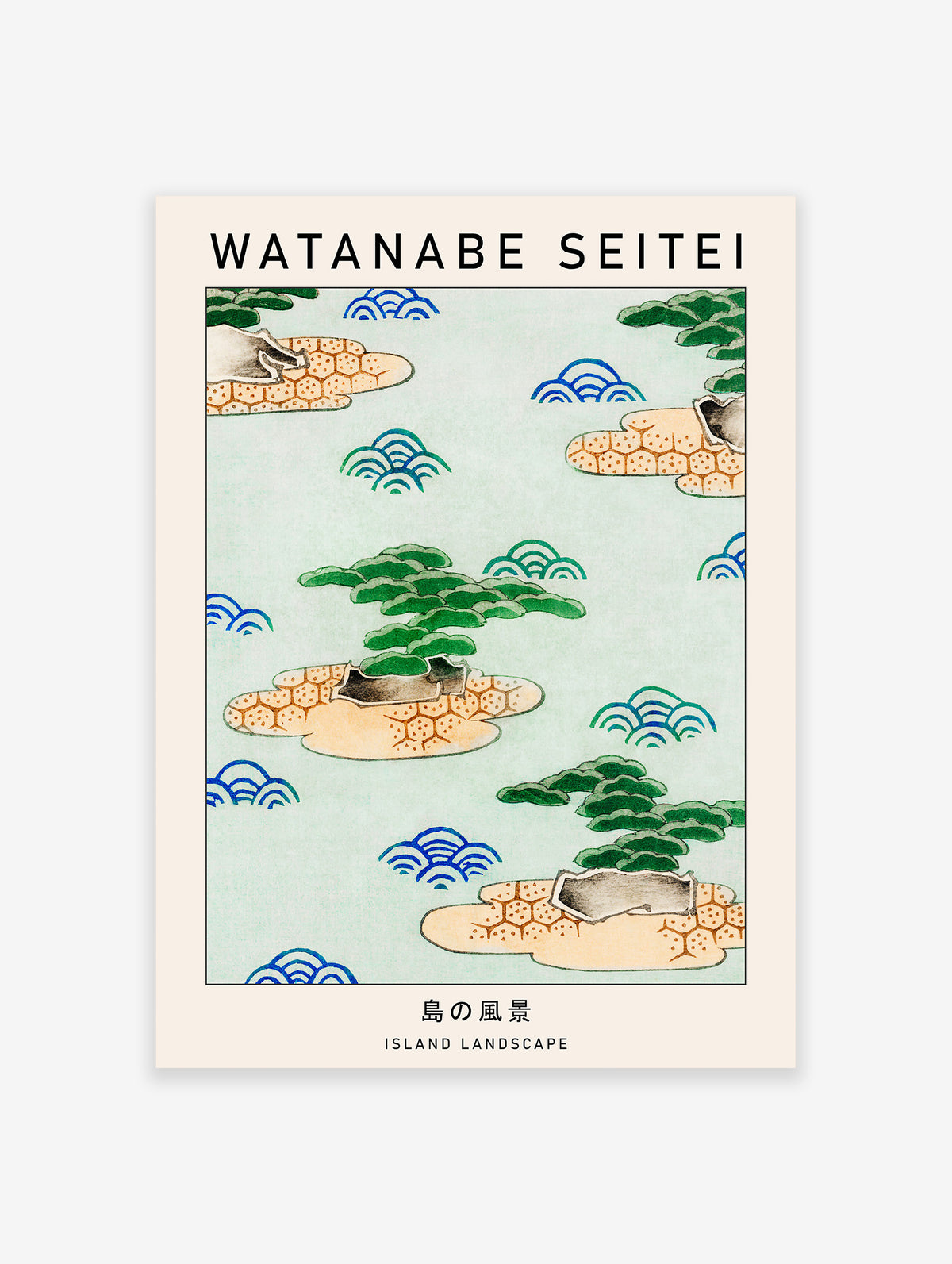 Island Landscape Poster by Watanabe Seitei, Watanabe Seitei Print