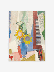 Sunflowers With Shutter Poster by Oskar Moll, Oskar Moll Print