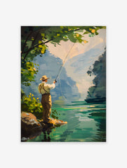 Man Fishing Poster