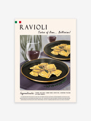 Italian Ravioli Food Poster, Italian Food Print