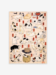 Utagawa Kuniyoshi Cats Poster, Japanese Cat Print