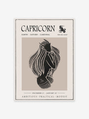 Capricorn Poster, Zodiac Star Sign Print