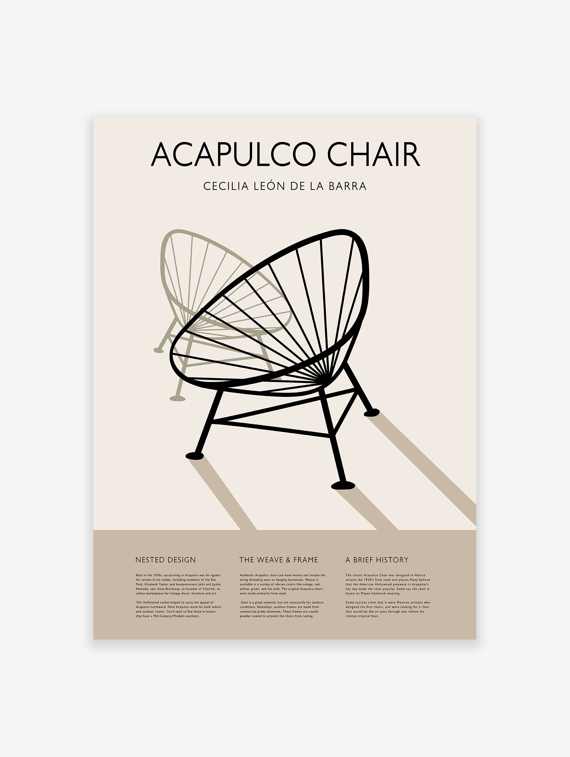 Bauhaus Acapulco Chair Poster, Bauhaus Wall Art