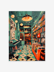 Vintage Bookshop Poster