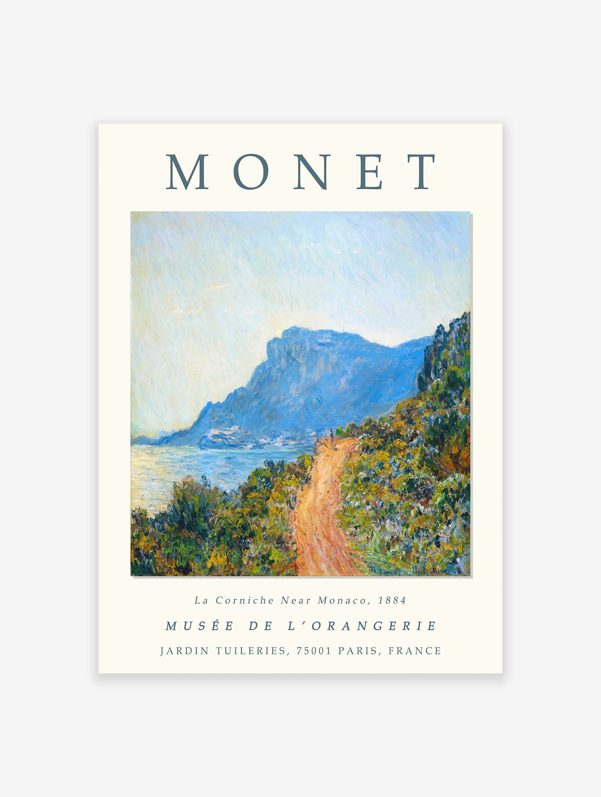 La Corniche Near Monaco Poster by Claude Monet, Claude Monet Print