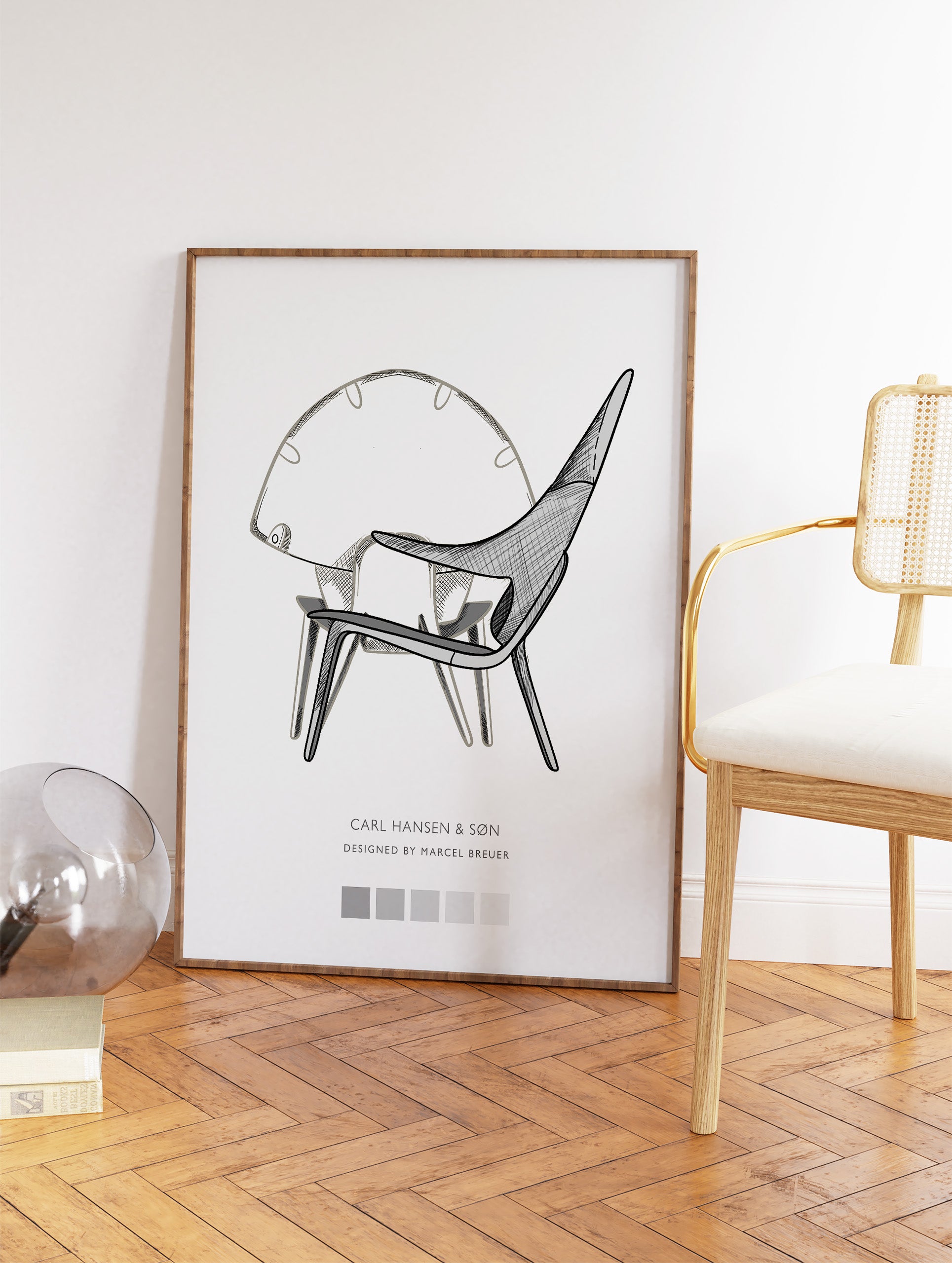 Bauhaus Carl Hansen Chair Poster, Bauhaus Print