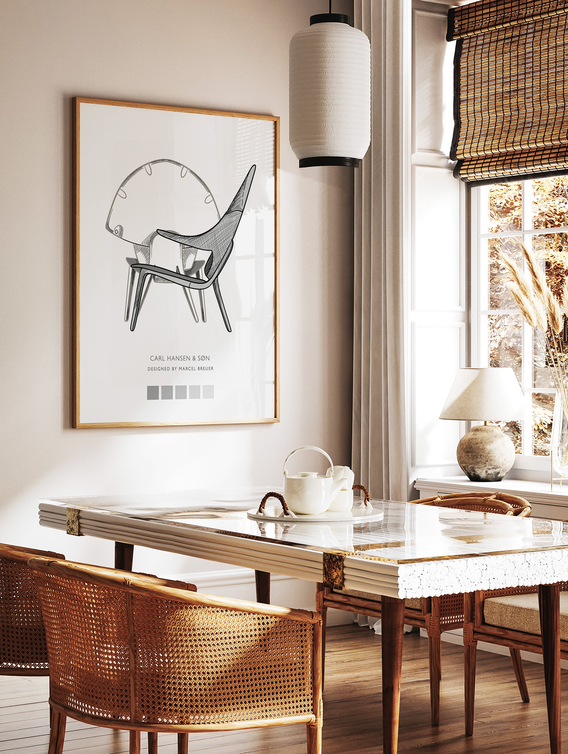 Bauhaus Carl Hansen Chair Poster, Bauhaus Print