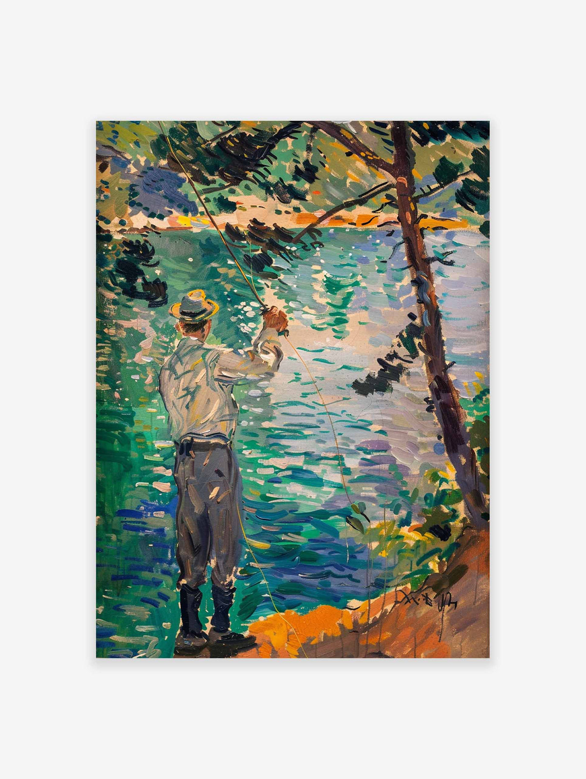 Man Fishing Poster