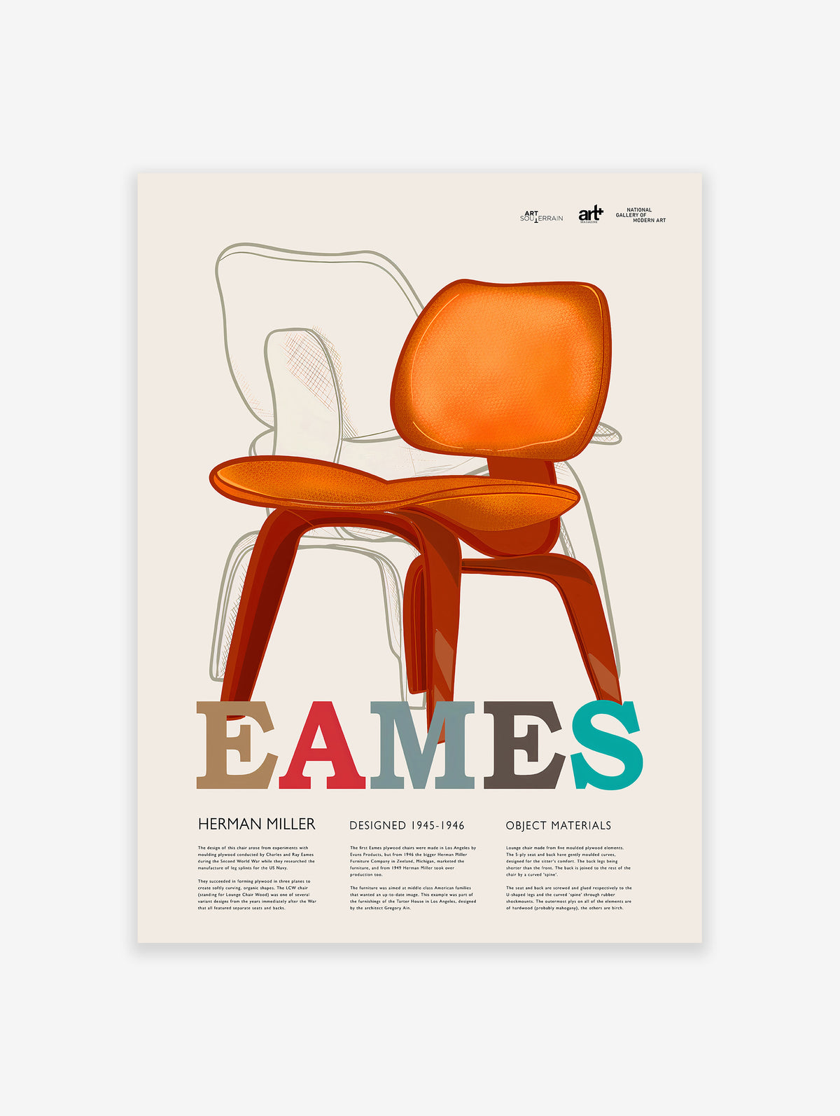 Bauhaus Eames Chair Poster, Bauhaus Print