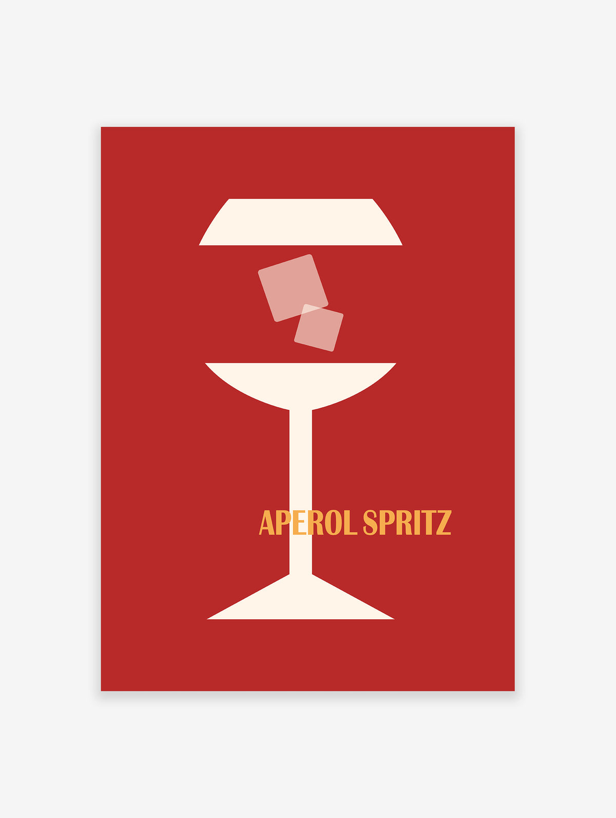 Aperol cocktail Poster, Minimal Cocktail Print