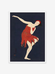 Dancing Poster by Kobayakawa Kiyoshi, Japanese Dancing Print