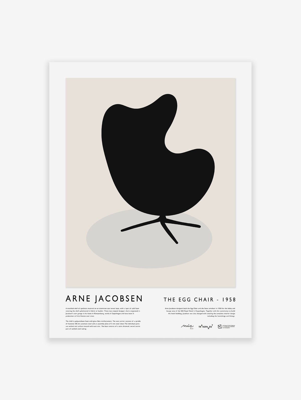 Bauhaus Egg Chair Poster, Bauhaus Print