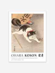 Cat Catching a Mouse by Poster Ohara Koson, Ohara Koson Print