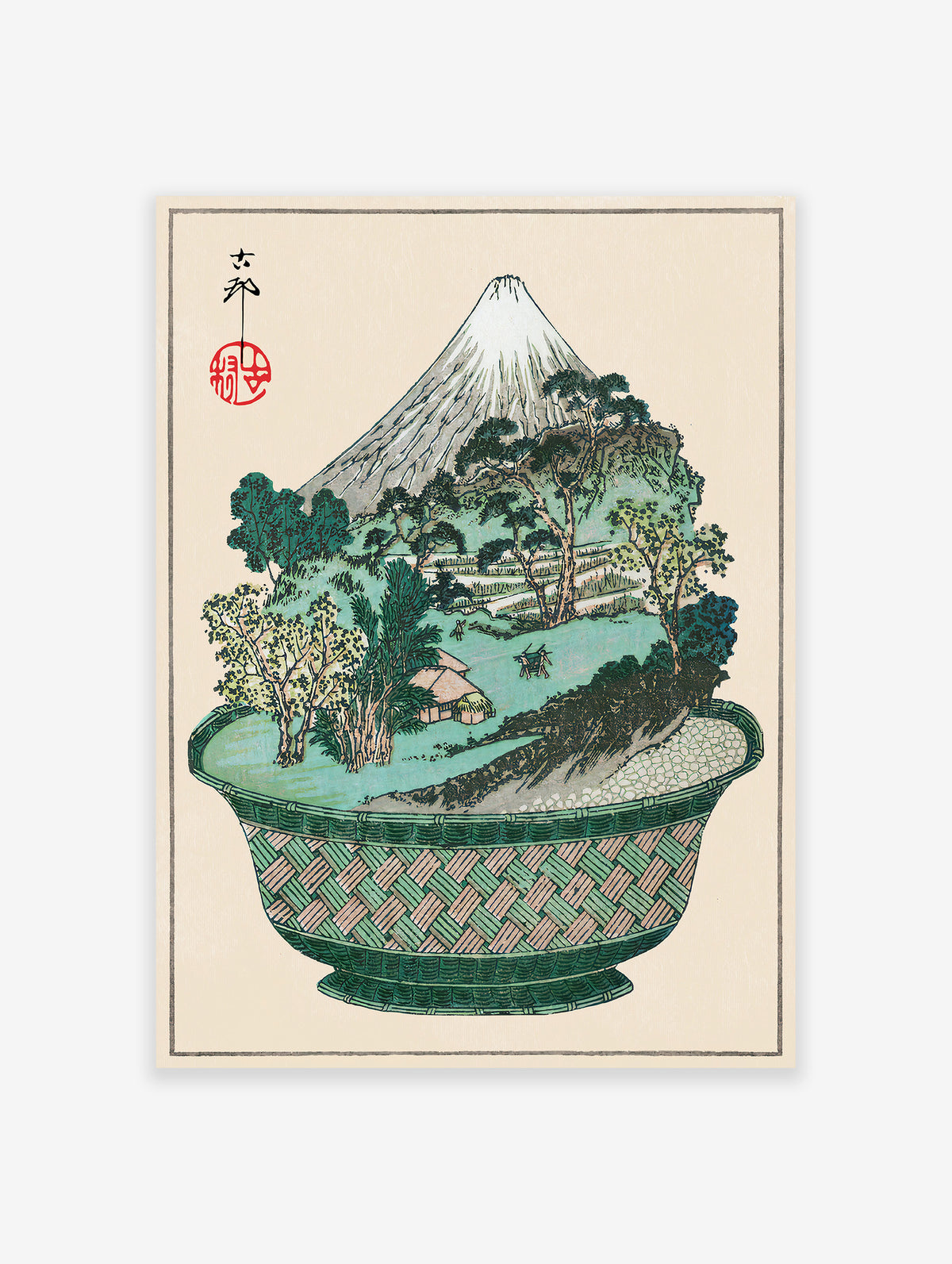 Japanese Bonsai Tree Poster, Vintage Japanese Print