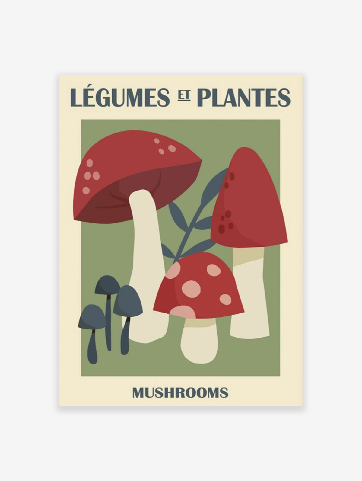 Vintage Mushrooms Poster, Mushroom Print