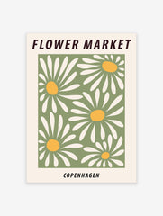 Flower Market Copenhagen Poster, Danish Floral Print