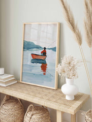 Man Fishing Poster