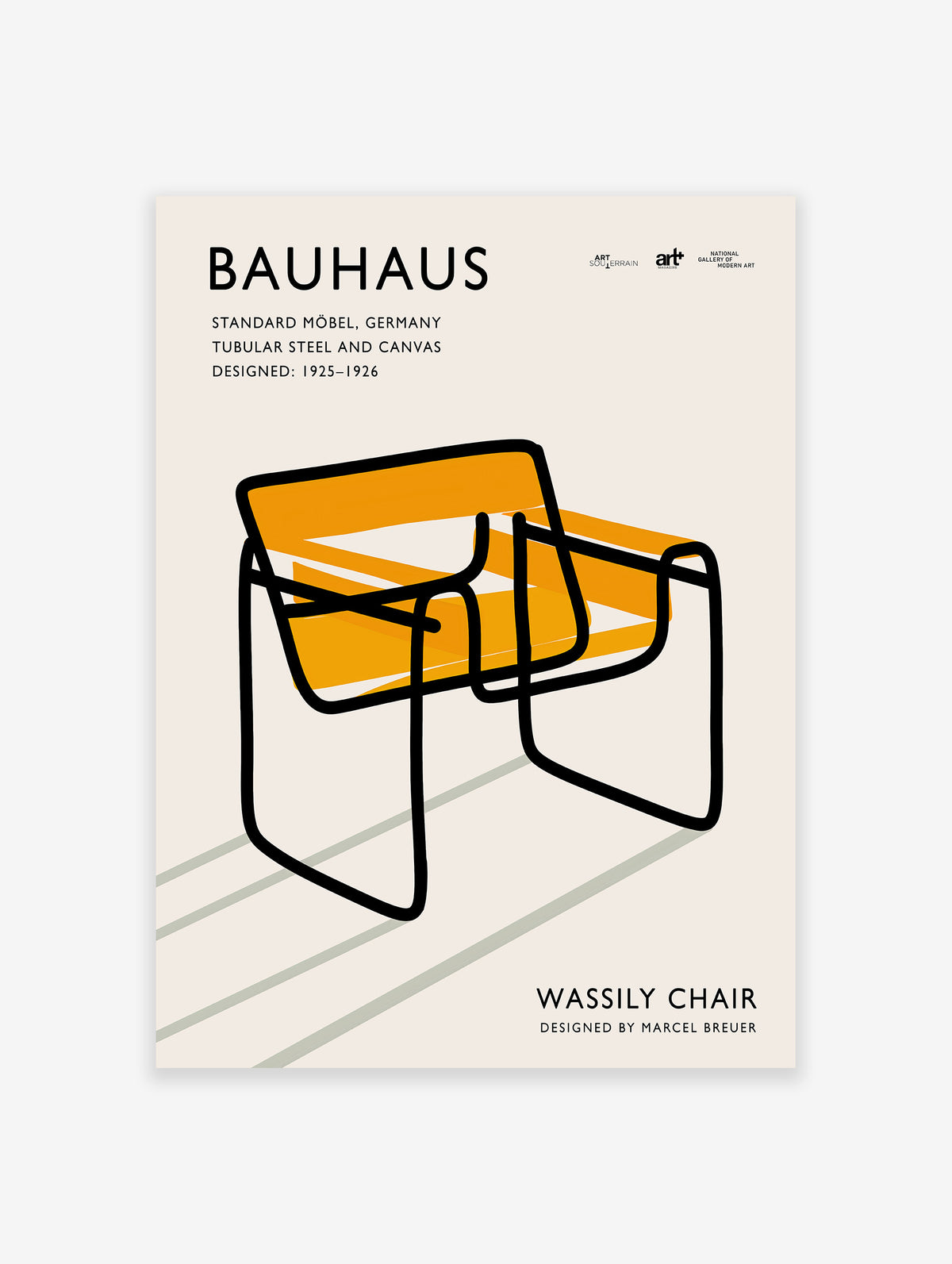 Bauhaus Wassily Chair Poster, Bauhaus Print