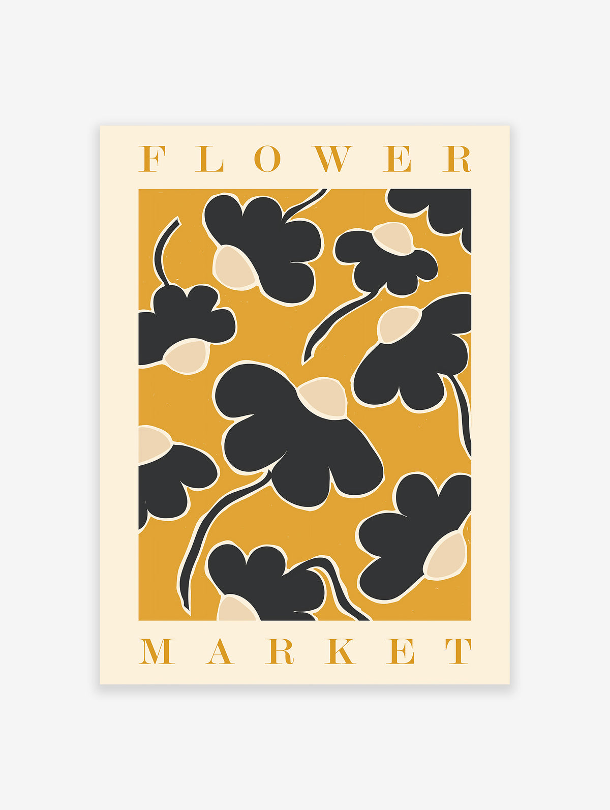 Flower Market Dark Daisies Poster, Flower Market Print