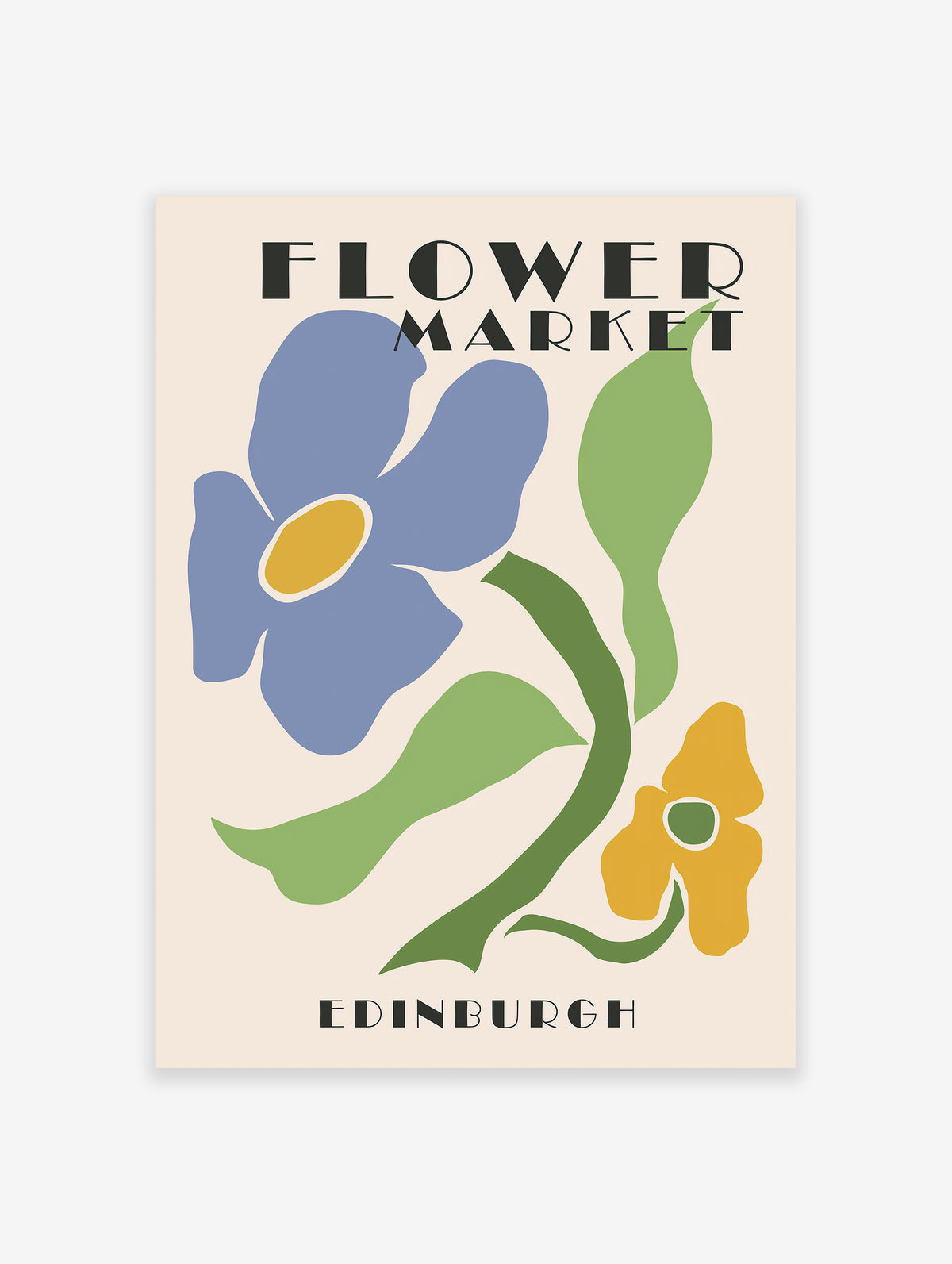 Flower Market Edinburgh Poster, Edinburgh Floral Print