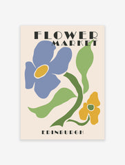 Flower Market Edinburgh Poster, Edinburgh Floral Print