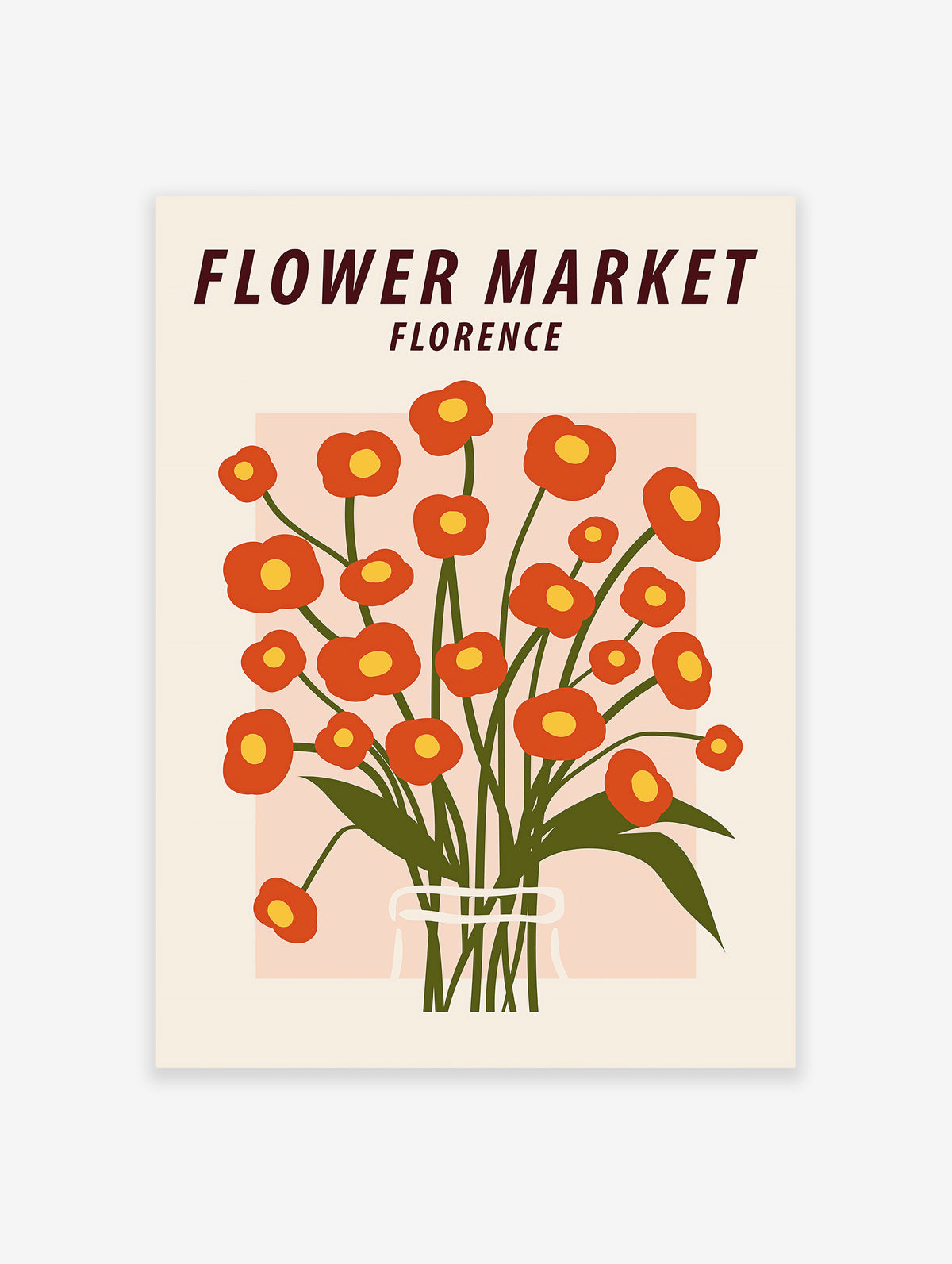 Flower Market Florence Poster, Italian Floral Print