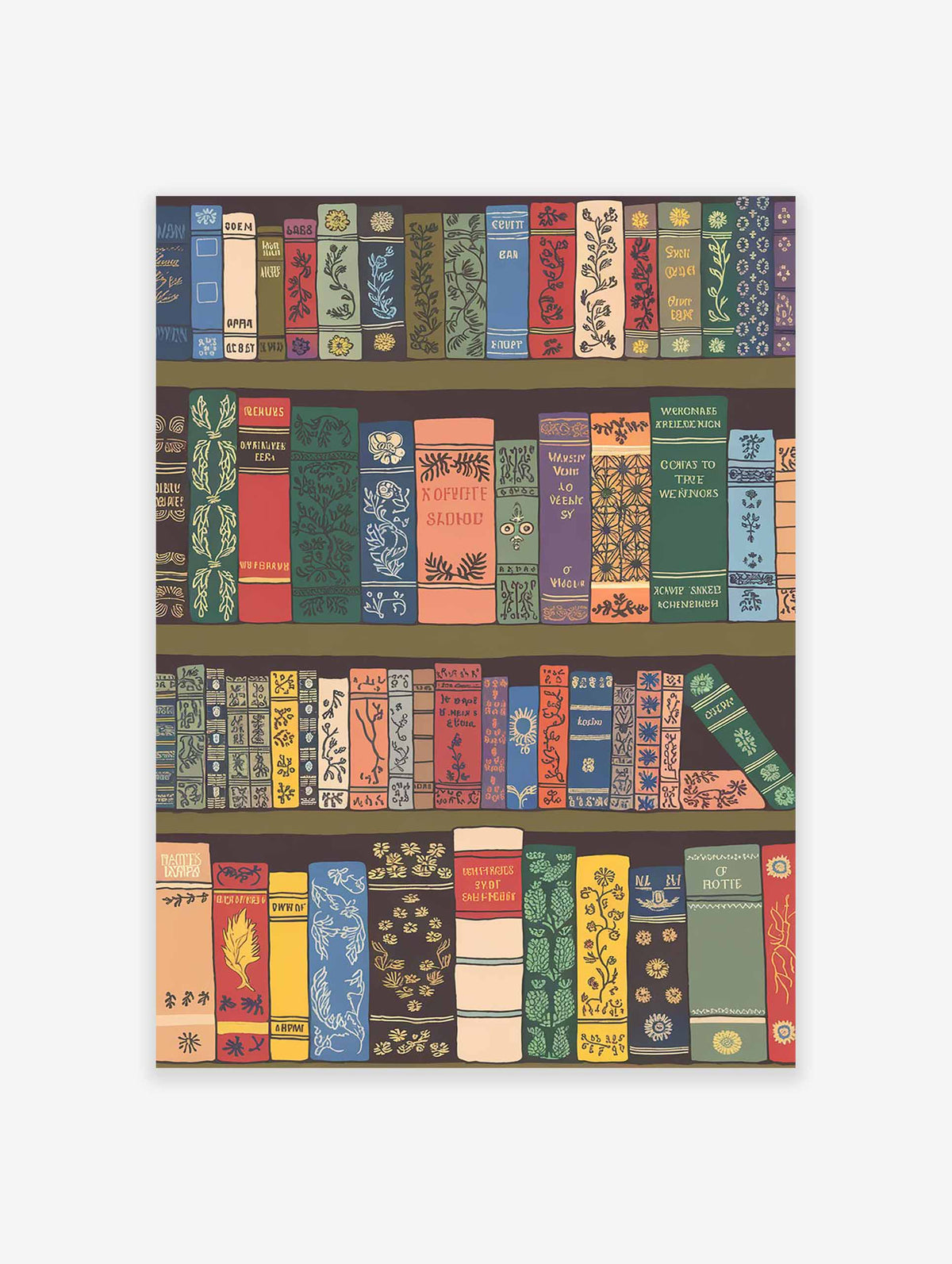 Vintage Bookshelf Poster