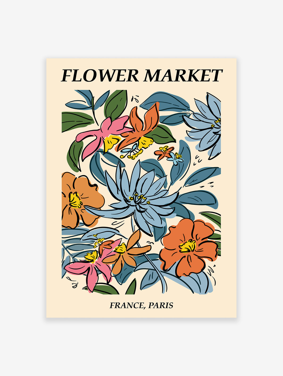 Flower Market France Poster, France Floral Print