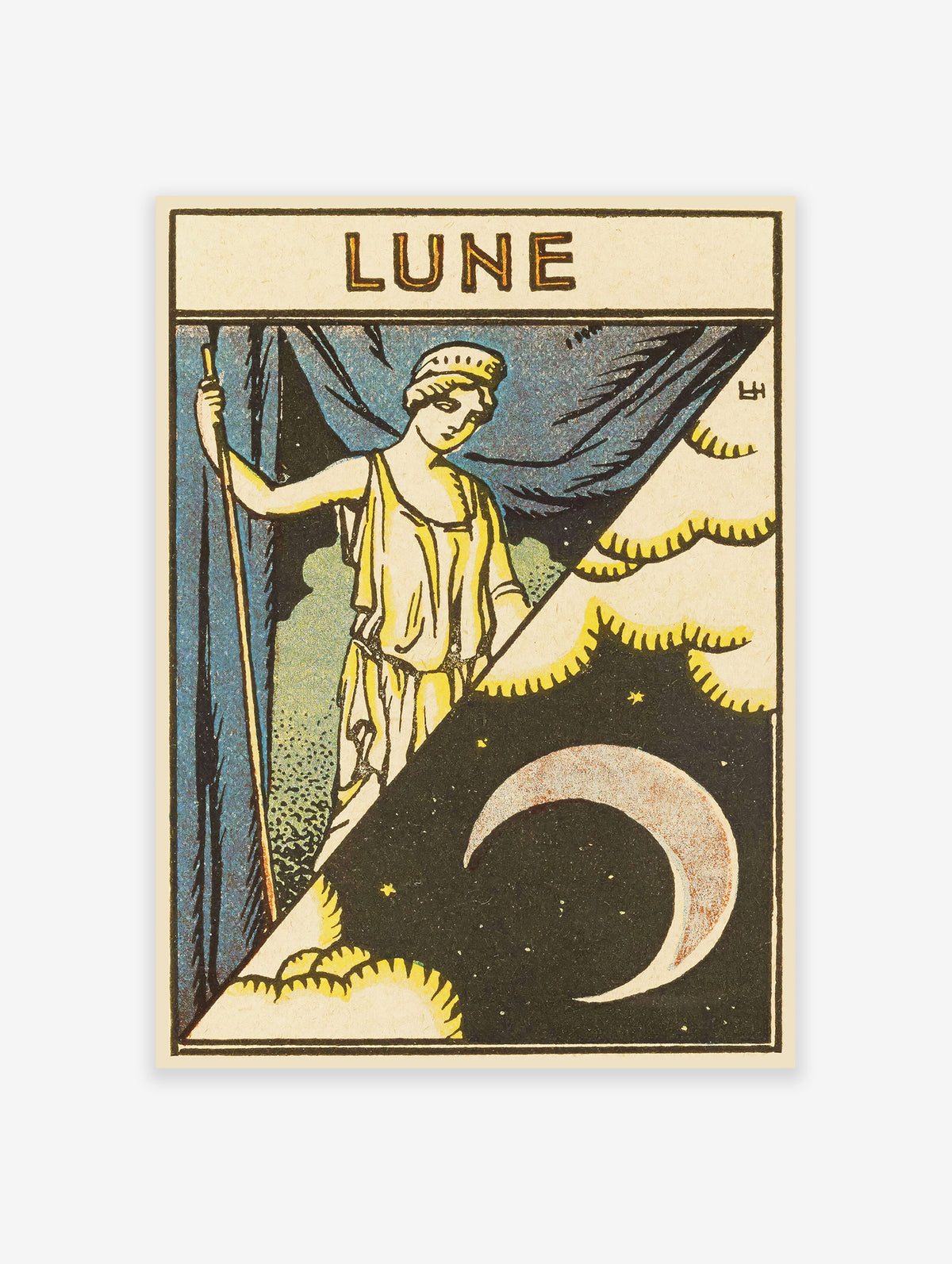 Lune Moon Poster, Tarot Print