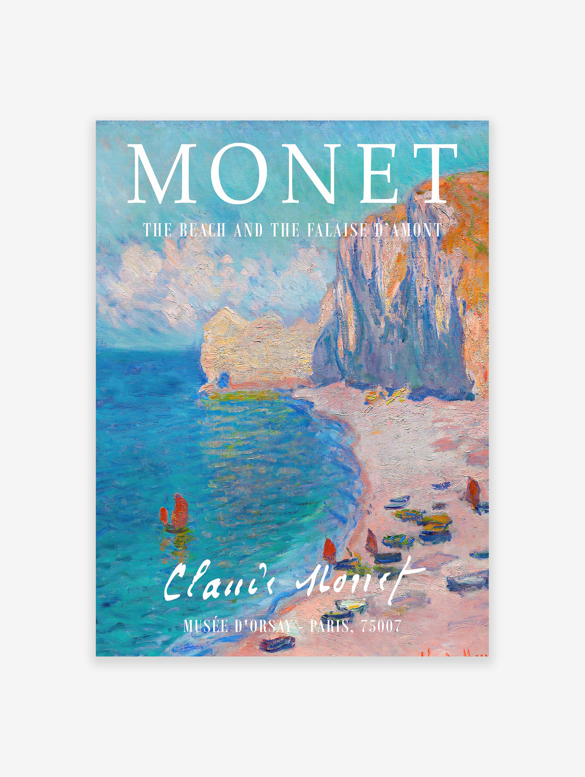 The Beach and Falaise d'Amont Poster by Claude Monet, Claude Monet Print